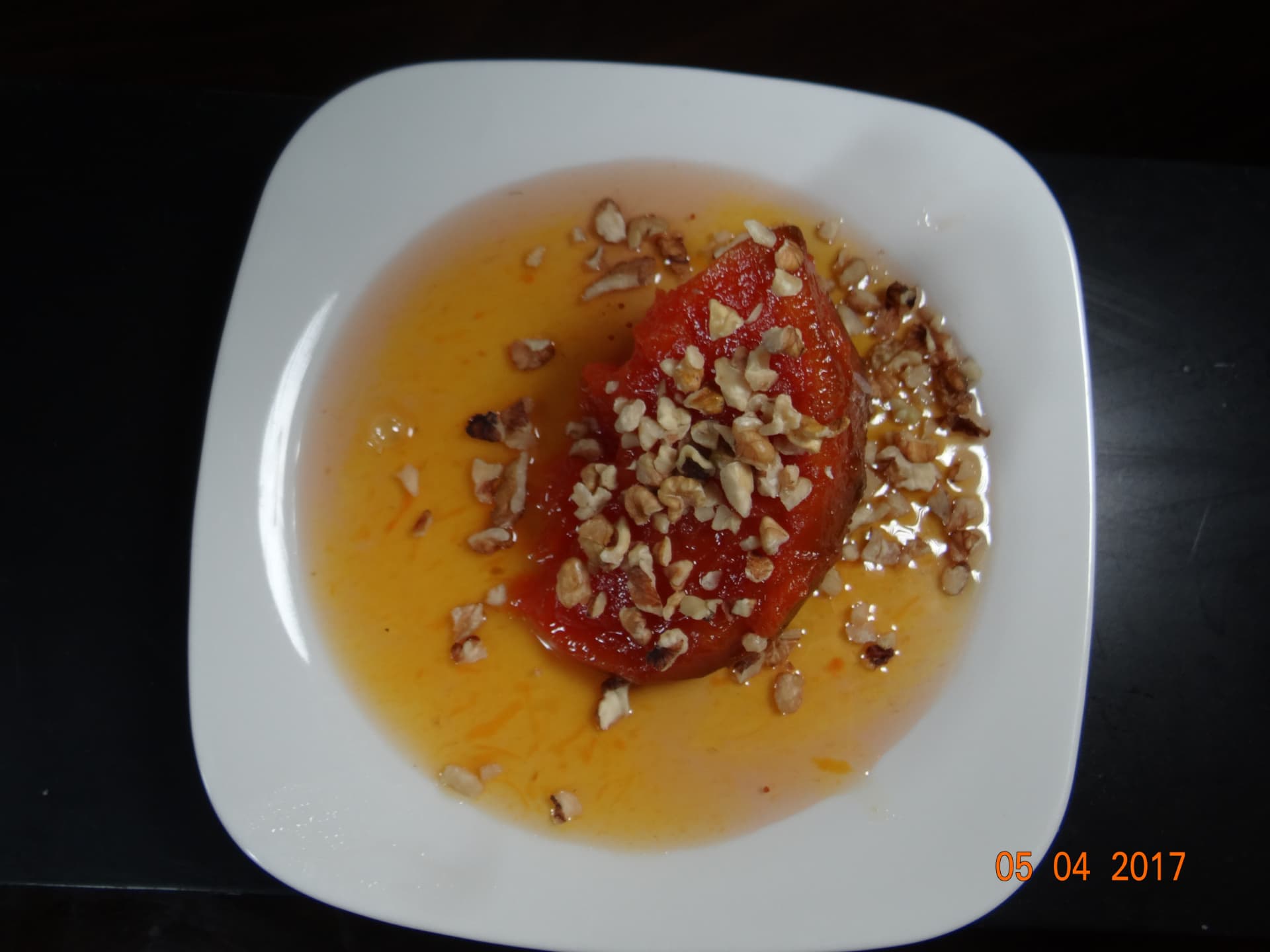 Kabak Tatlısı sunumu